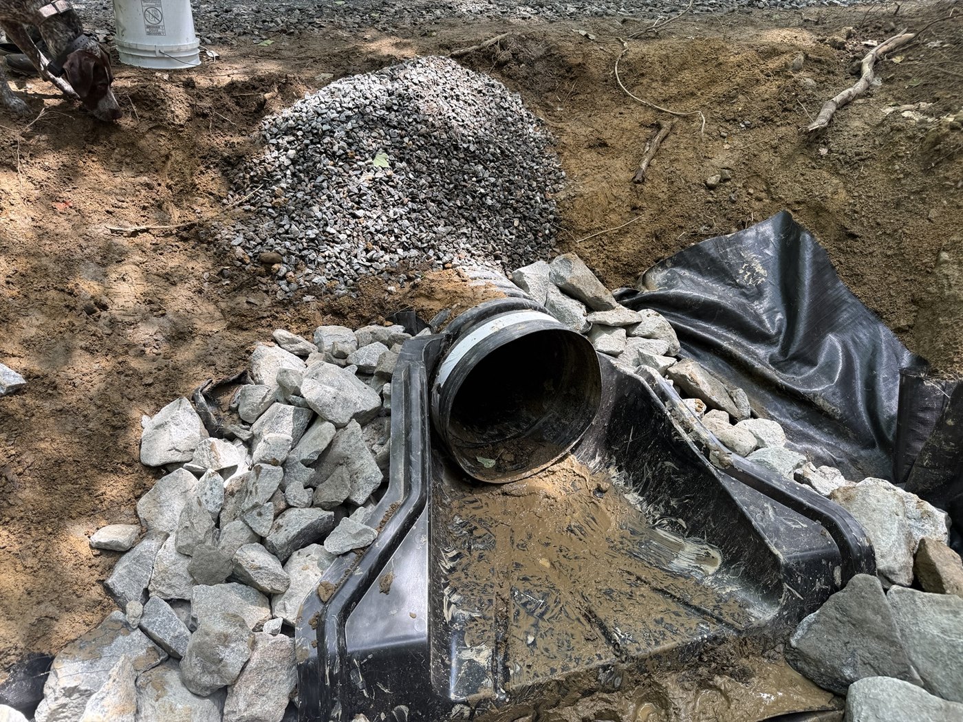 Culvert and stone installation